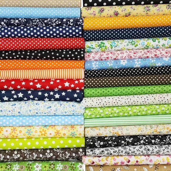 50pcs 10x10" Craft Cotton Fabric Bundle - Quilting & Patchwork Fabric Set - Picture 1 of 7